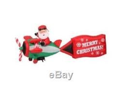 Christmas Santa Airplane With Banner Plane Airblown Inflatable -huge 16 Ft