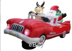 Christmas Santa Animated Car Reindeer 8 Ft Inflatable Airblown Low Rider
