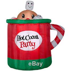 Christmas Santa Animated Gingerbread Man In Cup Mug Cocoa Airblown Inflatable