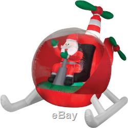 Christmas Santa Animated Helicopter Chopper Airblown Inflatable 9 Ft