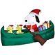 Christmas Santa Animated Rowing Snoopy Canoe Woodstock Inflatable Airblown Yard