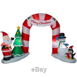 Christmas Santa Archway Arch Candy Cane Penguin Airblown Inflatable 11.5 Ft
