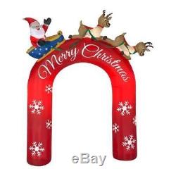 Christmas Santa Archway Arch Reindeer Sled Sleigh Airblown Inflatable Yard Decor