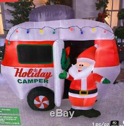Christmas Santa Camper Rv Camping Inflatable Airblown Yard Decoration 6 Ft