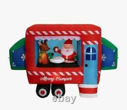 Christmas Santa Camper Rv Camping North Pole Inflatable Airblown Gemmy
