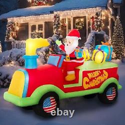 Christmas Santa Chimney Pickup Truck Gift Boxes Airblown Inflatable Decor BlowUp