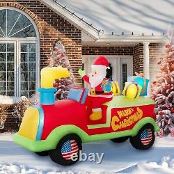 Christmas Santa Chimney Pickup Truck Gift Boxes Airblown Inflatable Decor BlowUp