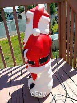 Christmas Santa Claus 31 With Elves Blow Mold TPI 2001 HTF Rare With Cord