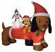 Christmas Santa Dachshund Wiener Dog & Puppies Airblown Inflatable 5 Ft X 6.5