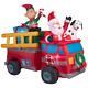 Christmas Santa Fire Truck Inflatable Airblown Yard Decoration