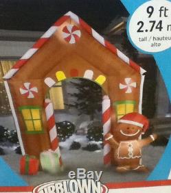 Christmas Santa Gingerbread Man Archway Arch 9 Ft Airblown Inflatable Decoration