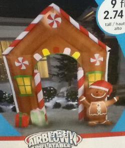 Christmas Santa Gingerbread Man Archway Arch House 9 Ft Airblown Inflatable