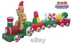 Christmas Santa Gingerbread Man Candy Train Inflatable Airblown Yard Decoration