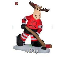 Christmas Santa Hockey Moose Canada Inflatable Airblown Yard Decoration 7 Ft
