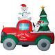 Christmas Santa North Pole Tree Service Pickup Truck Air Blown Inflatable 9 Ft
