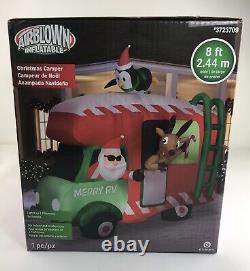 Christmas Santa Reindeer Penguin Rv Camper Airblown Inflatable Yard Gemmy 8ft