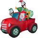 Christmas Santa Retro Pickup Truck Penguins Tree Airblown Inflatable Decoration