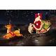 Christmas Santa Sleigh With Reindeer Sled Blow Mold Yard Decor Roof Top-new