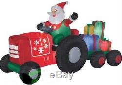 Christmas Santa Tractor With Presents Inflatable Airblown Yard Decoration