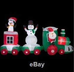 Christmas Santa Train 11 Ft Penguin Snowman Inflatable Airblown Yard Decoration