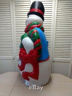 Christmas Snowman Blow Mold-Santas Best-43Ht. VTG-With Cord
