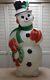 Christmas Snowman Holding A Wreath Blow Mold- Rare-htf-tpi-app. 46 Ht. With Cord