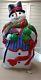 Christmas Snowman With Wreath & Cane Blow Mold-app. 43' Ht. With Cord