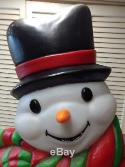 Christmas Snowman With Wreath & Cane Blow Mold-App. 43' Ht. With Cord