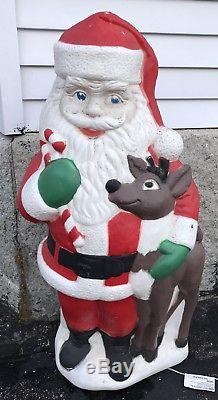 Christmas Tpi Plastic Outdoor Santa Hugging Reindeer Buddy Deer Figure Blow Mold
