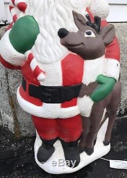 Christmas Tpi Plastic Outdoor Santa Hugging Reindeer Buddy Deer Figure Blow Mold