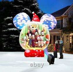 Christmas Video Projecting 8' Disney Musical Snow Globe Airblown Inflatable Yard