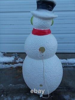 #D Vintage 40 Snowman Lighted Blow Mold Yard Lawn Decoration Christmas Light Up