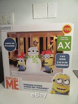 DESPICABLE ME SNOWMAN MINIONS CHRISTMAS Gemmy Inflatable