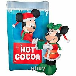 DISNEY Christmas Airblown Inflatable MICKEY & MINNIE HOT COCOA STAND NIB RARE