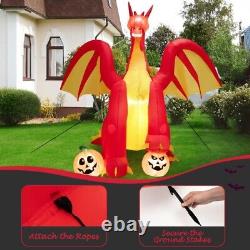 Decoracion de Halloween Dragon de Fuego Gigante Inflable de 10ft con luces LED