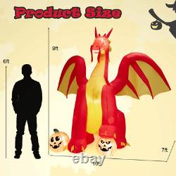 Decoracion de Halloween Dragon de Fuego Gigante Inflable de 10ft con luces LED