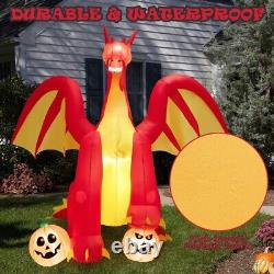 Decoracion de Halloween Dragon de Fuego Gigante Inflable de 10ft con luces LED