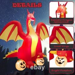 Decoracion de Halloween Dragon de Fuego Gigante Inflable de 10ft con luces LED