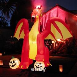 Decoracion de Halloween Dragon de Fuego Gigante Inflable de 10ft con luces LED