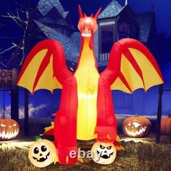 Decoracion de Halloween Dragon de Fuego Gigante Inflable de 10ft con luces LED