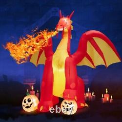 Decoracion de Halloween Dragon de Fuego Gigante Inflable de 10ft con luces LED