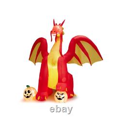 Decoracion de Halloween Dragon de Fuego Gigante Inflable de 10ft con luces LED