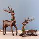 Decorative Deer 2 Pack Indoor And Outdoor Polyresin Wood-look-finish Reindeer