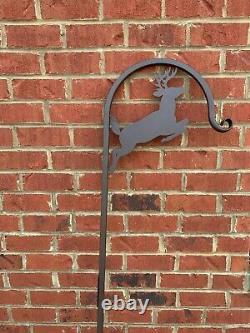 Deer Runing 60 Metal Powder Coated Shepherd Hook Plant-Flower, Bird Feed Hanger