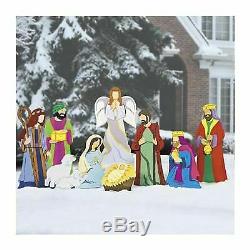 Deluxe Nativity Scene Outdoor Christmas Decorations Durable 9pc Set BRAND NEW