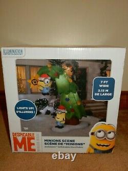 Despicable Me Minions 7 Feet Christmas Scene Inflatable Brand New Free Usps Ship