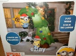 Despicable Me Minions 7 Feet Christmas Scene Inflatable Brand New Free Usps Ship