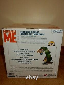 Despicable Me Minions 7 Feet Christmas Scene Inflatable Brand New Free Usps Ship