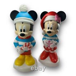 Disney 2022 Gemmy Mickey & Minnie Mouse 24 Lighted Holiday Christmas Blow Mold