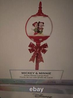 Disney 5-ft LED Mickey & Minnie Swirling Snow Snow Globe Lamp Post Decoration